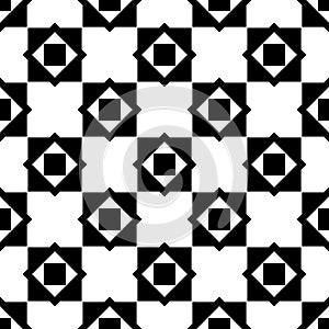 Seamless Black Square Triangle Shaped Repeated Design Fabric Textile Tile Useable Pattern On White Background