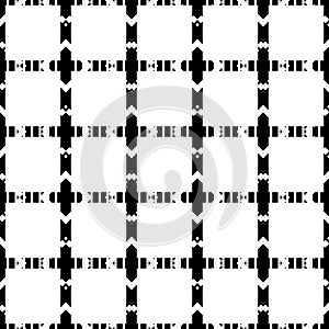 Seamless Black Unique Cuts Repeated Design Geometrical Styled Pattern Monochrome On White Background