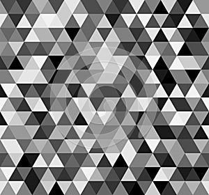 Seamless black white abstract pattern. Geometric print composed of triangles. Monochrome background.