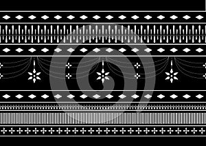 Seamless Black and white Asian Thai pattern vector