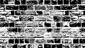 Seamless black white brick wall pattern background
