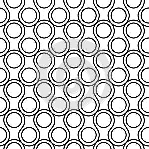 Seamless black and white circles geometric pattern