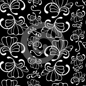 Seamless black and white colored decorative pattern