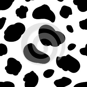 Seamless black and white cow pattern.