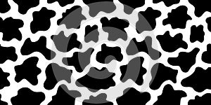 seamless black and white cow pattern vector. Cow print.