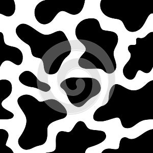 seamless black and white cow pattern vector. Cow print.