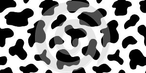 seamless black and white cow pattern vector. Cow print.
