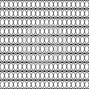 Seamless black and white decorative background with lines and polka dots