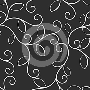 Seamless black and white floral pattern