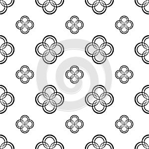 Seamless Black And White Geometric Circles Unique Pattern Repeated Design