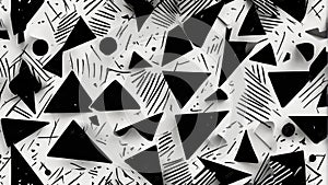 Seamless black and white geometric patterns