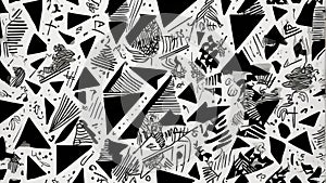 Seamless black and white geometric patterns