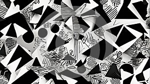 Seamless black and white geometric patterns