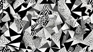 Seamless black and white geometric patterns