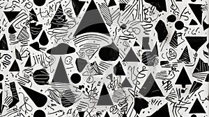 Seamless black and white geometric patterns