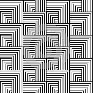 Seamless Black And White Illusion Line Pattern