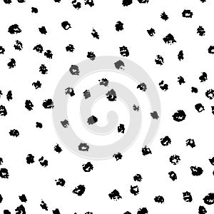 Seamless black and white ink dots pattern. Vector grunge background. Vector illustration.