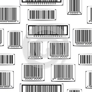 Seamless black and white pattern with barcodes