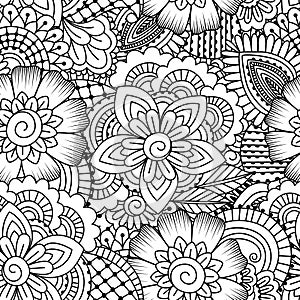 Seamless black and white pattern.