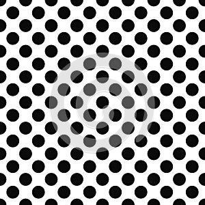 Seamless black white polka dot pattern
