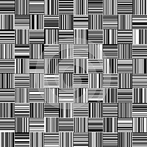 Seamless Black and White Straight Vertical and Horizontal Variable Width Stripes photo