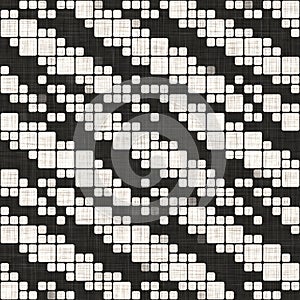 Seamless black white woven cloth stripe linen texture. Two tone monochrome pattern background. Modern textile weave