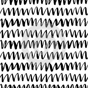 Seamless black and white zig zag vector pattern.