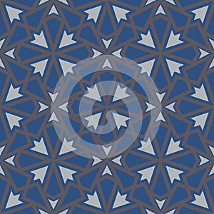Seamless blue background. With geometric patterns
