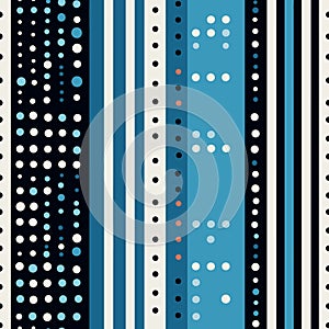 seamless blue and black and white pattern background with polka dot and horizontal line