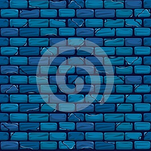 Seamless blue Brick Wall Background Texture Pattern