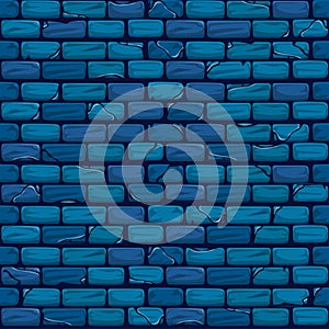 Seamless blue Brick Wall Background Texture Pattern