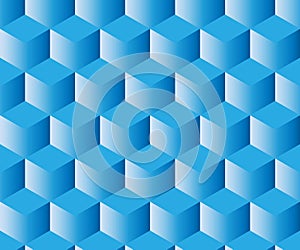 Seamless blue cubes pattern, 3D cubes pattern, abstract geometric cube pattern,  backgroun