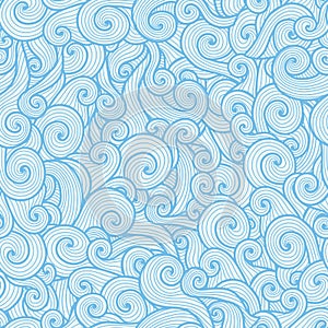 Seamless blue curly pattern