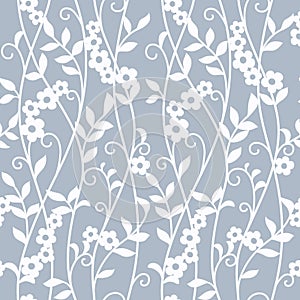 Seamless blue floral  background