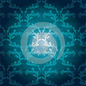 Seamless blue floral background