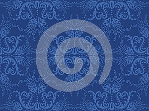 Seamless blue floral wallpaper