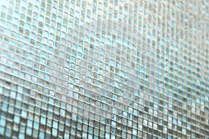 Seamless blue glass tiles texture background