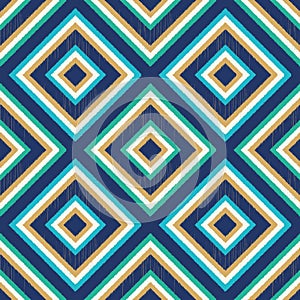 Seamless blue and green rhombus square repeated background textured pattern