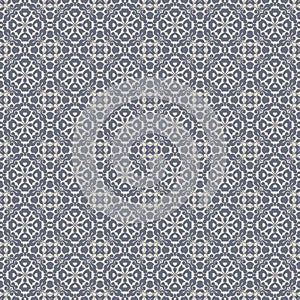 Seamless Blue & Grey Damask Wallpaper Pattern