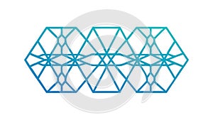 Seamless Blue Hexagonal Geometric Pattern Vector Background, vector design Generative AI