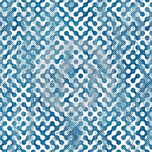 Seamless blue ink pen crosshatch blueprint pattern