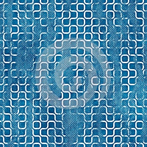 Seamless blue ink pen crosshatch blueprint pattern