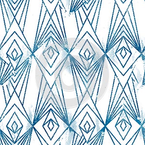 Seamless blue ink pen crosshatch blueprint pattern