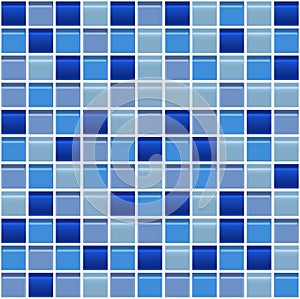 Seamless blue mosaic Glossy tiles texture pattern  realistic vector