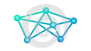 Seamless Blue Network Nodes Pattern, Global Data Connection, vector design Generative AI