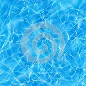 Seamless blue ocean light pattern. Sea ripple with scattered little sunbeams. Swimming pool texture. Azure shining