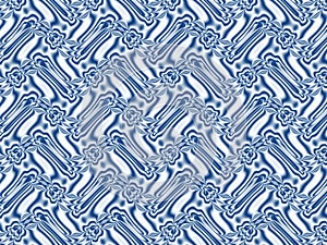 Seamless blue pattern. Floral decorative ornament.