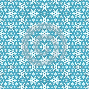 Seamless blue pattern with snowflakes.