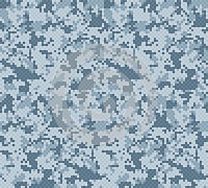 Seamless blue pixel background.