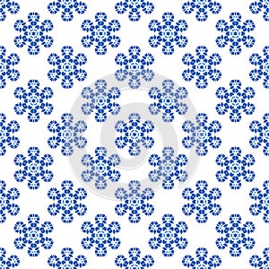 Seamless Blue Snowflake Pattern